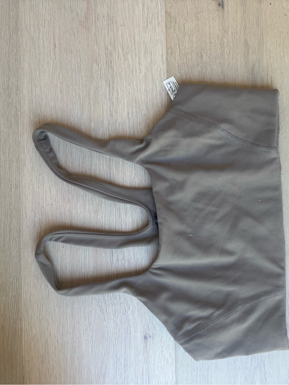 Free People Olive Gray Double-Strap Sports Bralette